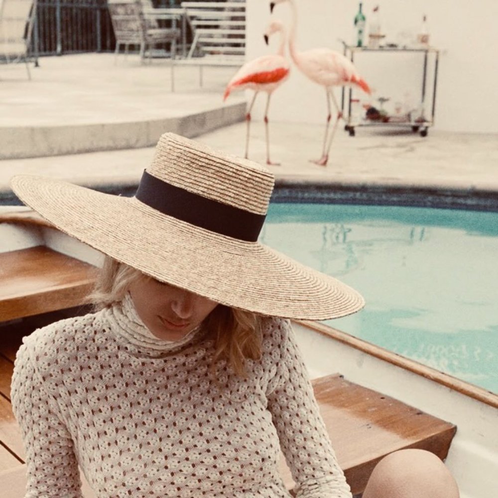LACK OF COLOR Women's Ultra-Wide-Brimmed "Spencer Boater" Straw Hat NWT Size M - Picture 10 of 10